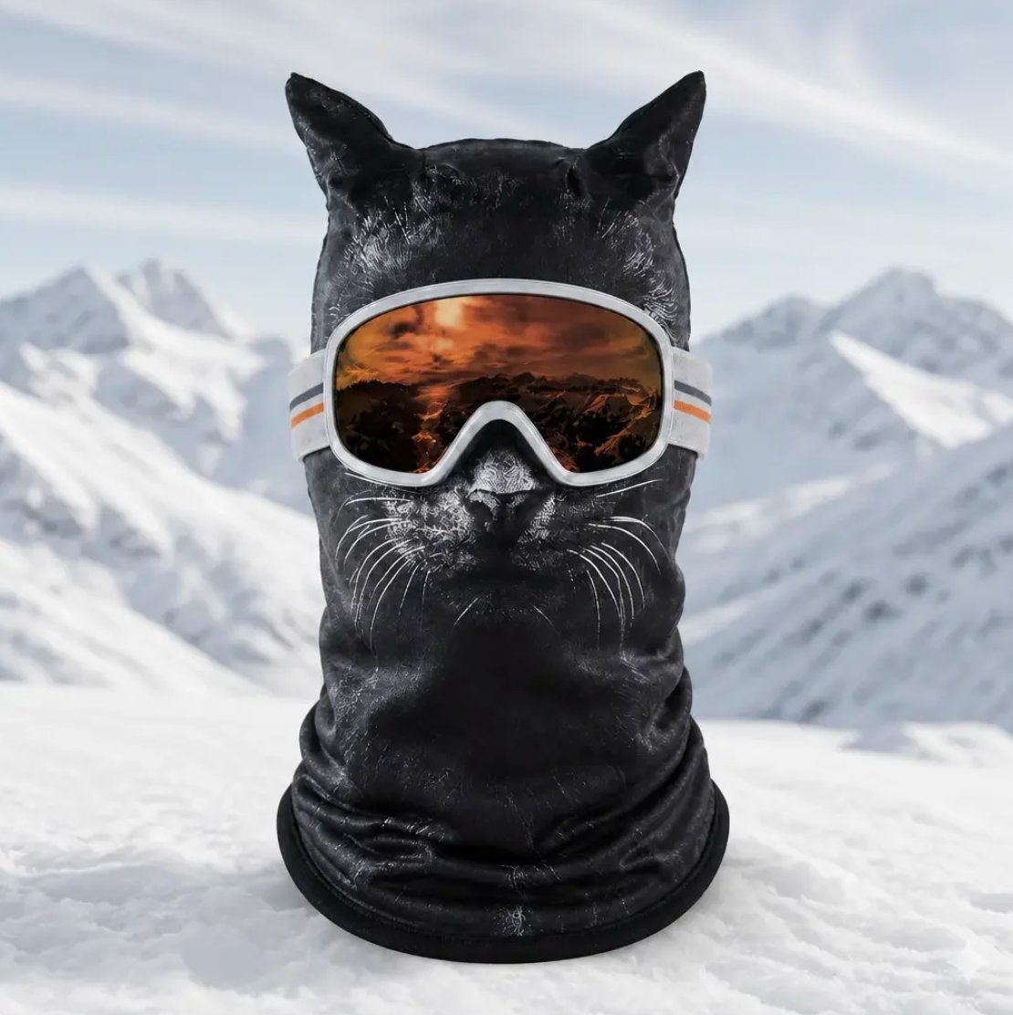 Black Cat Animal Ski Mask