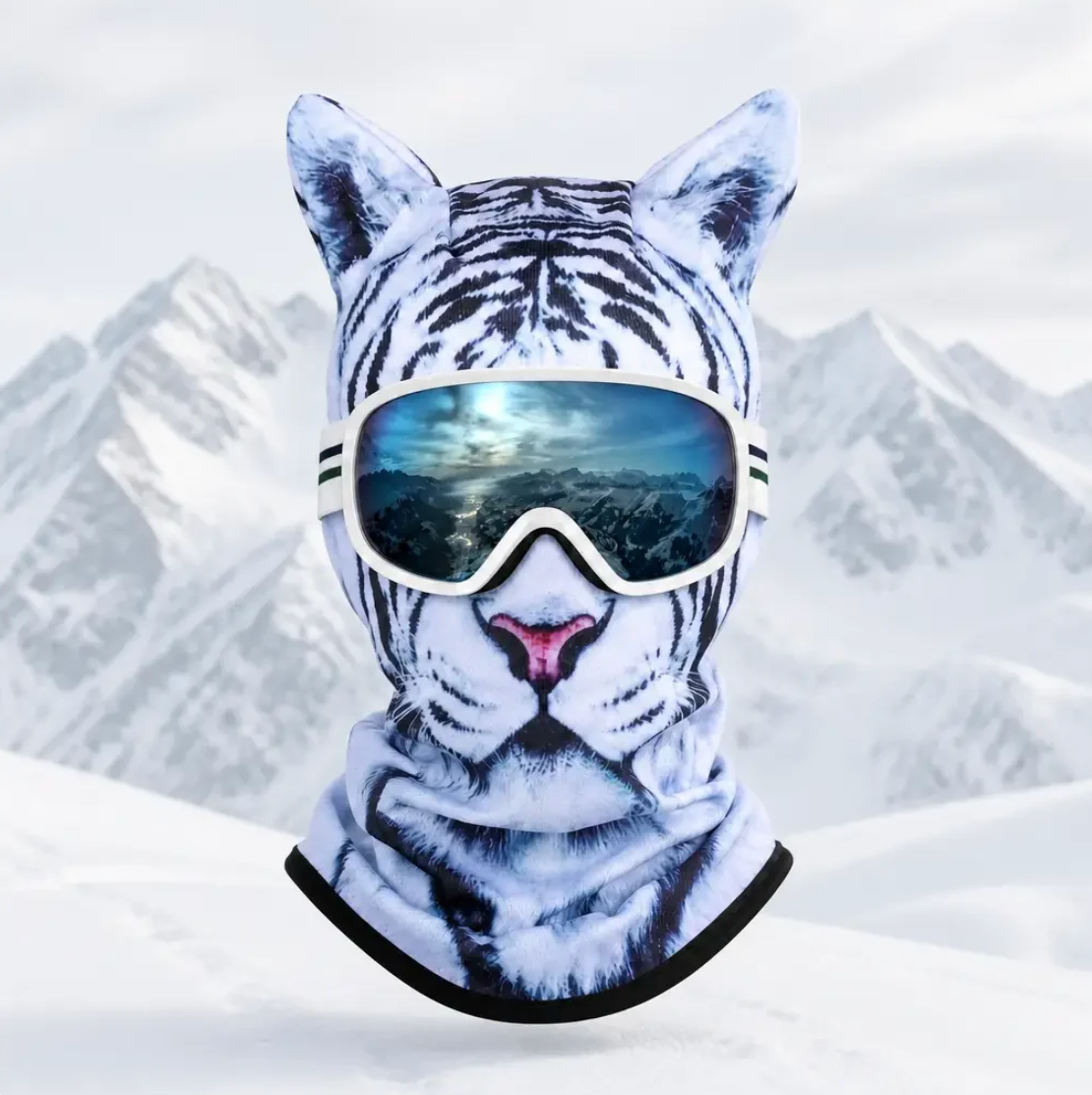 White Tiger Animal Ski Mask