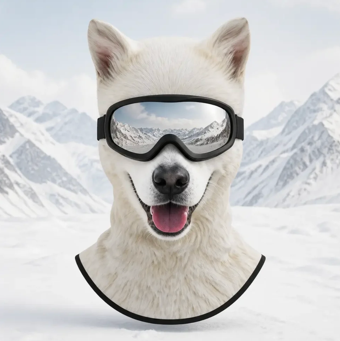 White Wolf Animal Ski Mask